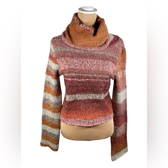 Free People My Girl Turtleneck Sunburst Combo Top Sweater Size Medium - Picture 5 of 14